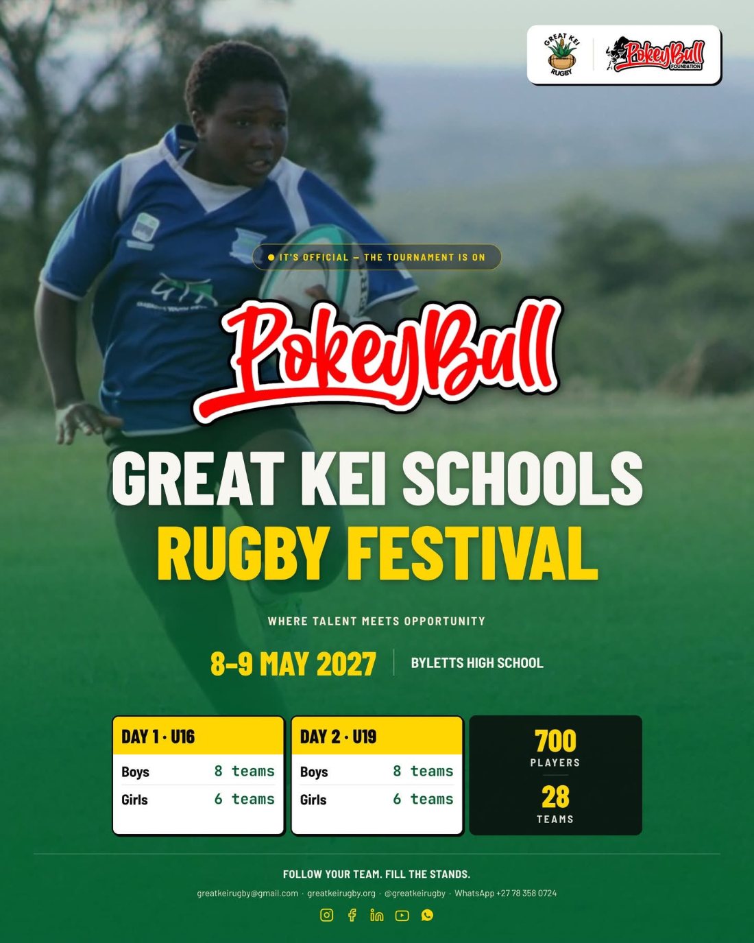 PokeyBull Great Kei Schools Rugby Festival 2027 poster